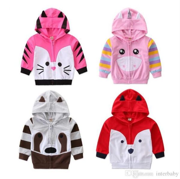 

animal hoodedkids hoodies cartoon coat infant spring outdoor jackets girls fashion outwear sweatshirts jumper designer baby clothing ayp6340, Black