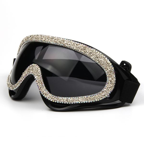 

2020 fashion windproof sunglasses women luxury designer gravel rhinestone men's goggles shades sun glasses for female, White;black
