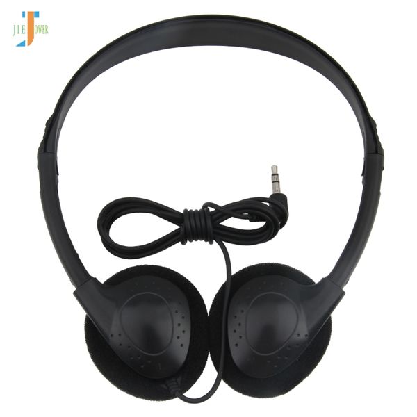 100 stks/partij Goede Kwaliteit Wegwerp Goedkoopste Headset F Type Plug Bedrade Plastic Gift Hoofdtelefoon Fabriek Aanpassen 3.5mm voor PC MP3 Telefoon