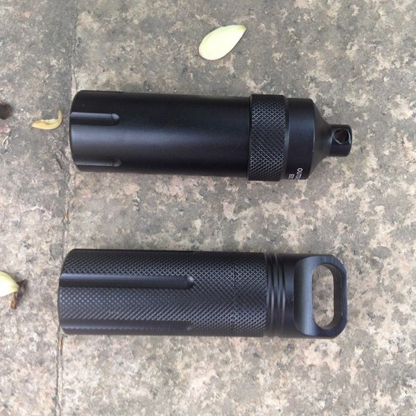 

waterproof bottle black aluminum alloy portable waterproof container