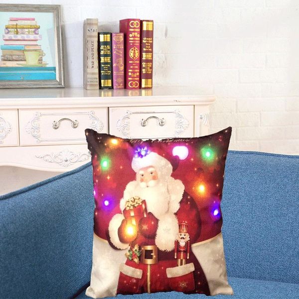 

gift 4style creation led light luminous pillow case christmas santa claus reindeer pillow case sofa car decor cushion 45*45cm