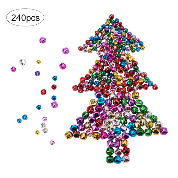 

240pcs/set jingle bells colorful christmas metal bells craft adorable mini for christmas party festival decorations and je