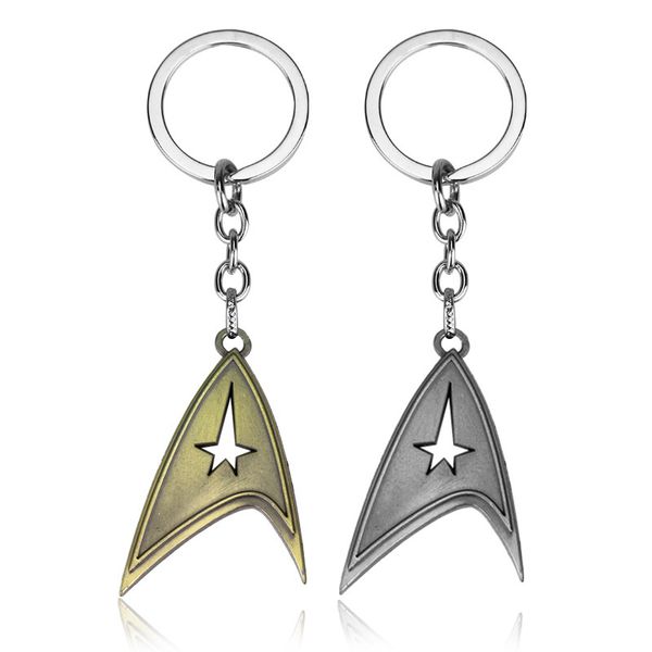 

trek keychain enterprise command logo metal pendant communicator darkness starfleet statement necklace toy cosplay t33, Silver