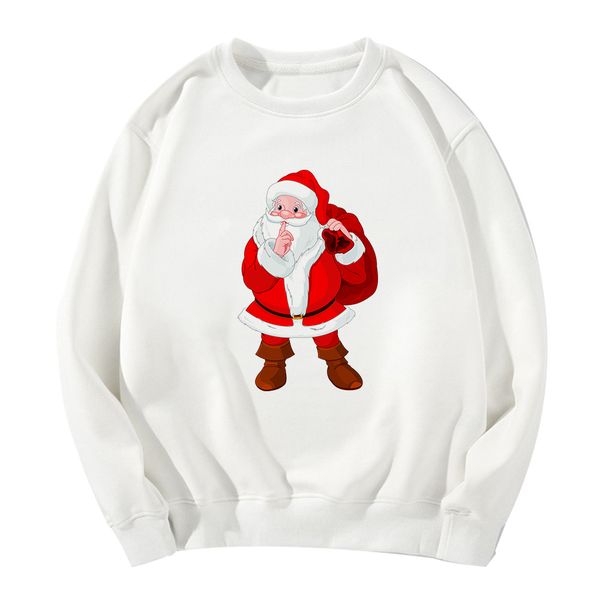 

cute casual long sleeve father christmas santa claus pattern harajuku hoodies funny fashion hoodies sportswear coat, Black