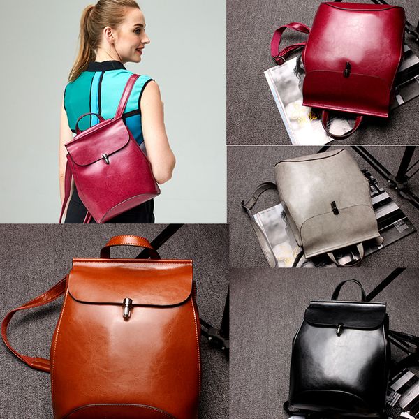 

luxury genuine leather backpacks designer women lady black brown purple grey girls bag charms lady travel bag shoulder bags ing