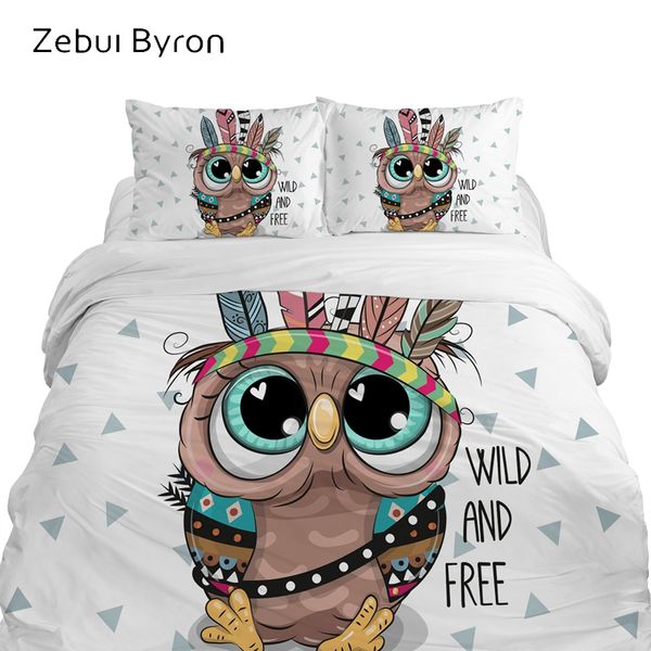 

3d children's bedding sets luxury,bed set  /king/twin/full size,cartoon duvet cover set for baby/kids/boys,owl