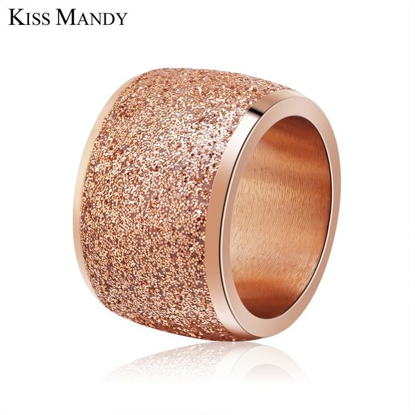 Beijo mandy alta qualidade anéis de aço inoxidável para mulheres cor prata cor rosa cor cor preta bling feminino banda feminina fr73