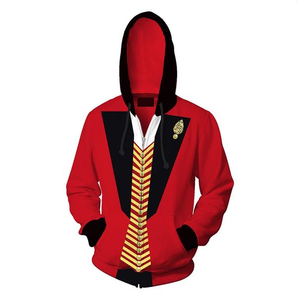 

the greatest showman p.t. barnum cosplay hoodie 3d print hooded hoodie sweatshirt pullover coat, Black