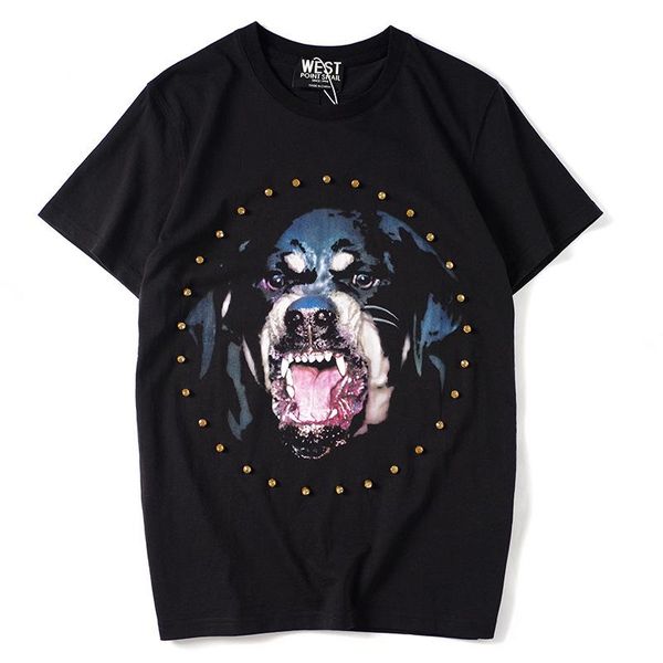 

new summer mens s skulls rhinestones t shirts modal cotton neck short sleeve slim tee shirt mens designer mens tshirt, White;black