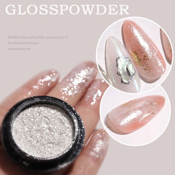 

1 box manicure glitter high gloss nail powder chrome nails glitter powder pigment gel polish accessories manicure dust, Silver;gold