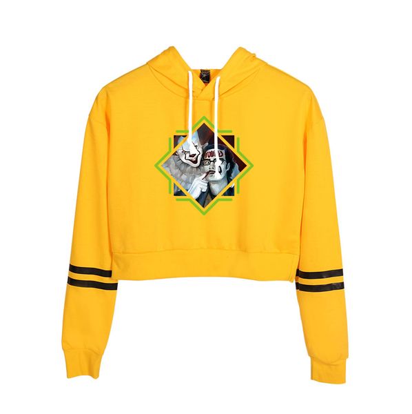 

это глава 2 navel балахон женщина 2019 aikooki новая продажи мода популярная одежда it глава 2 высокой талия капюшон желтой случайные вершин, Black