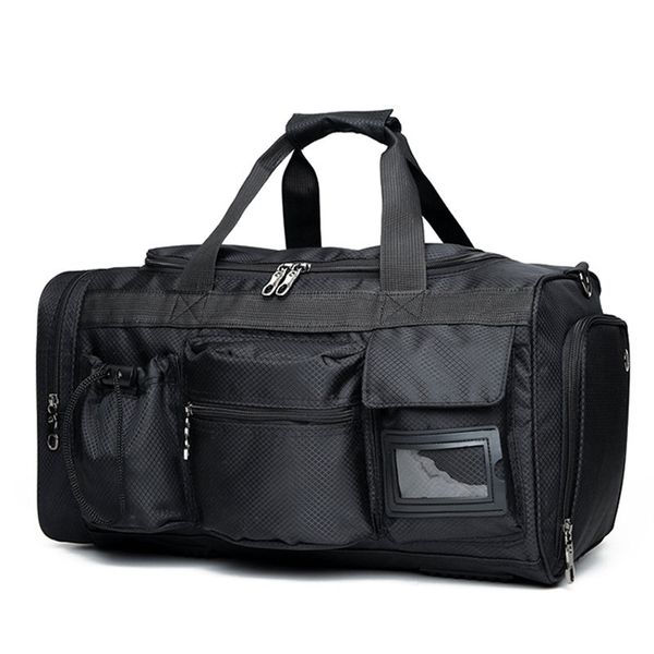 

men travel bags luggage nylon duffle bag travel handbag waterproof weekend bag large big shoulder bag men solid black color tote