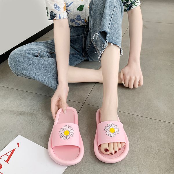 

2020 горячая тапочка летняя мода дейзи парча резиновая широкая плоская горка мужчины женщины пляж причинные сандалии кроссовки шлепанцы s 20, Black