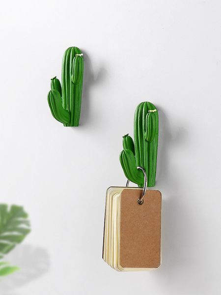 

storage hook wall-mounted cactus shaped load-bearing strong viscose seamless hook silicone wall mount for keys hooks decorative