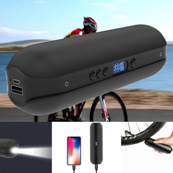 

bike pump intelligent rechargeable portable car tire pressure auto electric air inflator with lcd display bicycle pump