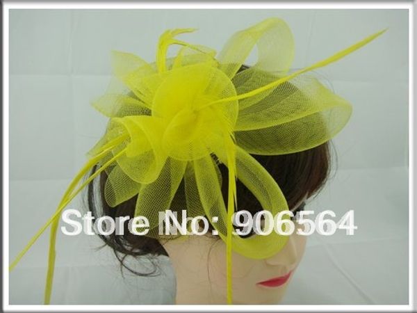 

women feather fascinator hats good quality bridal hats good for wedding party 6pcs/lot multiple color for chosen, Blue;gray