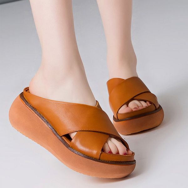 

ladies slippers summer slippers 2020 new casual sponge cake with women europe plus size cross women's sandals, Black