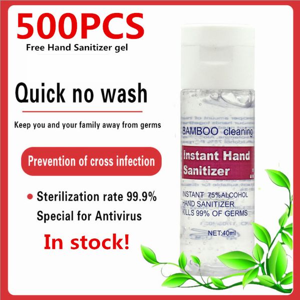 

500 шт. / лот 40 мл путешествия размер натуральный мини-микроб x антибактериальный спирт дезинфицирующее средство для рук гель насос Навальный 75% спирт