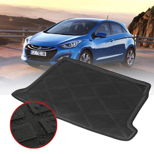

1pcs black car rear trunk boot cargo mat liner tray waterproof for i30 2009-2016 auto eva 3d stereo 132x73cm