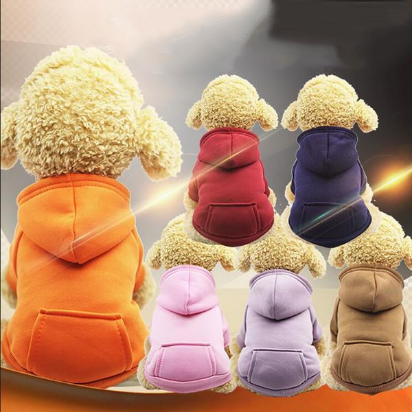 

6 размеры зимний теплый домашних собак толстовки одежда четыре ноги hoodie маленький щенок собаки свитера пальто хлопка puppy одежда прохлад
