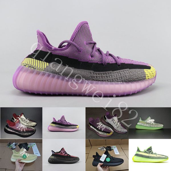 

V2 Running Shoes Pink Static Gid Clay Semi Frozen Yellow Kanye West Mens Women Designer Men Sports Sneakers Size 36-47