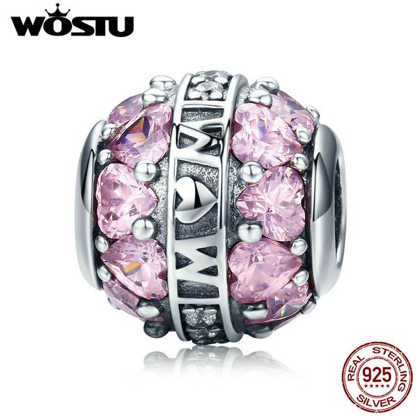 

pure 925 стерлингового серебра любовь все вокруг розовое сердце cz mom charm fit оригинальный кулон браслет аутентичные мать подарка ювелирн, Blue;slivery