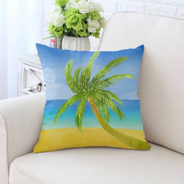 

2pcs scenic printed pillowcase 45*45cm cushion cover coconut tree decorative cushion cover for sofa chair seat car pillow