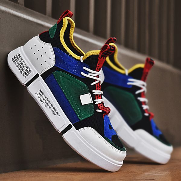 

bomlight new colorful casual shoes men brand sneakers men breathable mans footwear mixed colors shoes walking male flats, Black