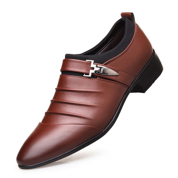 

2020 ford men business shoes leather pointed black loafers elegant men shoes formal dresses office shoes for men 2019 fashion sapatos social