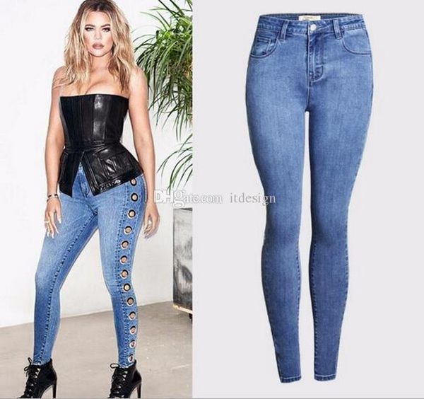 

2018 women skinny jeans pants ladies casual slim fit long pants female trousers ing, Blue