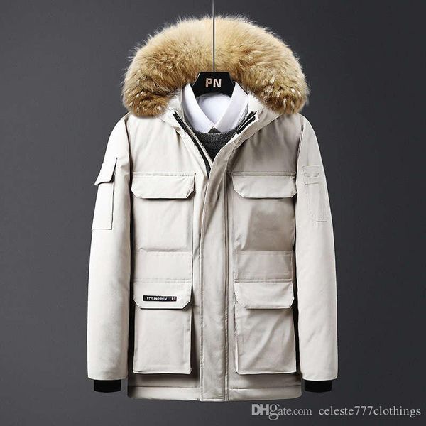 

mens winter jackets parkas hoodies warm canada cold zone cotton blend parka fake fur collar hooded womens designer winter jacket logo, Black