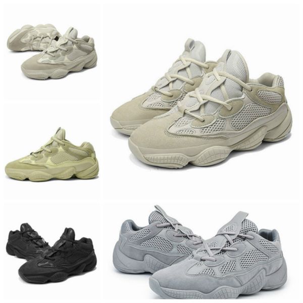 

2019 new salt 500 kanye west casual shoes men shoes super moon yellow blush desert rat 500 trainers sneakers, Black
