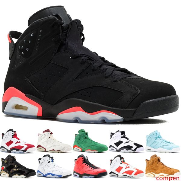 

popular 6 infrared 23 pantone men basketball shoes maroon black cat carmine pantone slam dunk 6s designer sports trainers 7-13