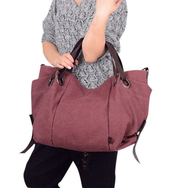

large capacity shoulder bag women canvas casual womens purse tote bag handle large crossbody handbag wild bolsa feminina
