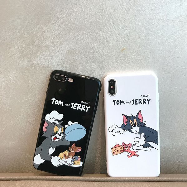 

for iphone xr phone cases cartoon cat and mouse tpu soft glossy painting cell phone case for iphone x 6 7 8 plus
