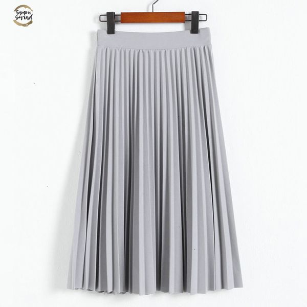 

and spring autumn new fashion women's high waist pleated solid color half length elastic skirt promotions lady black pink