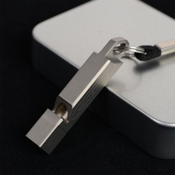 

tc4 titanium ti whistle lightweight portable outdoor life-saving camping self-defense survival whistle with key ring and rope