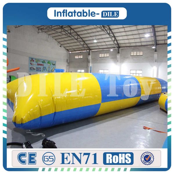 

8*3m inflatable water jumping catapult blob 0.9mm pvc inflatable bouncers pillow for outdoor fun sports personal customized