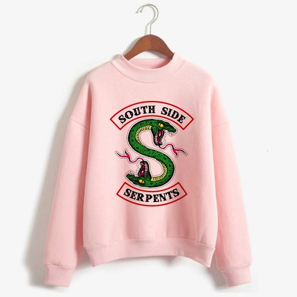 

women pullover designer hoodie riverdale sweatshirts women pink south side serpents hoodies pullover sweatshirt turtleneck clothes, Black