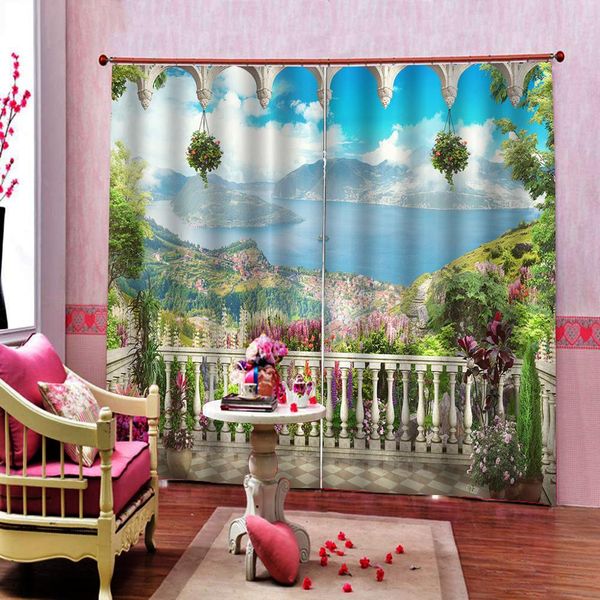 

pastoral style 3d curtains for living room bedroom nature scenery landscape curtains blackout sunshade window curtain