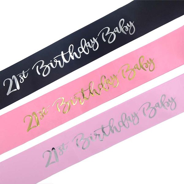 

21-й день рождения Baby Sash 21-летний день рождения наконец-то 21 Sash для женщин девочек 21