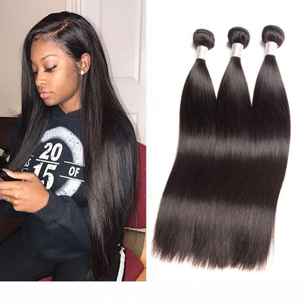 

peruvian silky straight human hair extensions 3 bundles 8-28inch virgin hair wefts straight 3 pieces lot natural black