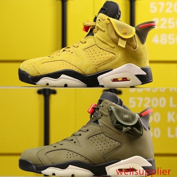 

2020 travis scotts mens 6 6s баскетбол домкрат обувь кактус пшеничный желтый 3m medium olive green jumpman тренеры zapatos де chaussures
