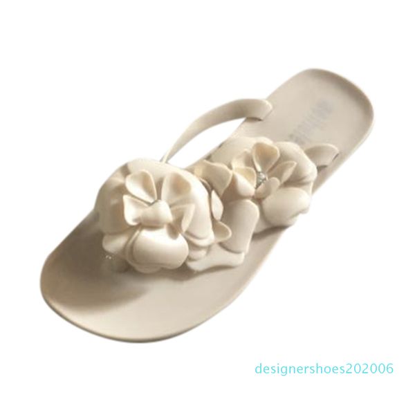 

sagace women slippers candy color with beautiful camellia beach sandals flats shoes new fashion female casual slipper d06, Black
