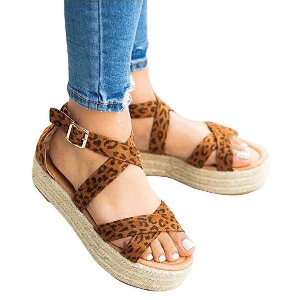 

sandals shoes for sandals women heels summer rome retro leopard female platform zapatos de hombre, Black