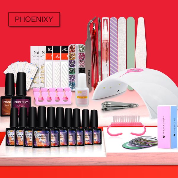 

nail kit 36w led lamp for nail polish set gel kit with uv lamp 10ml gel polish nails set art toools for manicure
