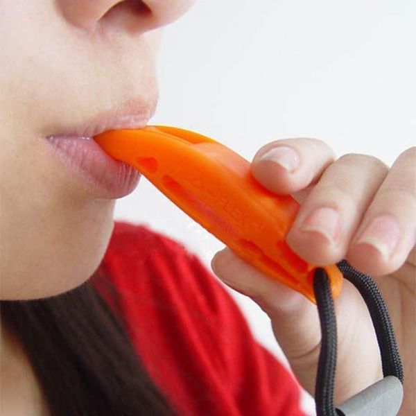 

portable plastic outdoor survival whistle no corrosion emergency rescue whistle built-in mini clip