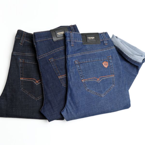

laoyeche brand 2019 new spring autumn business jeans wash effect slim european american style stretch men jeans luxury 3 colors, Blue