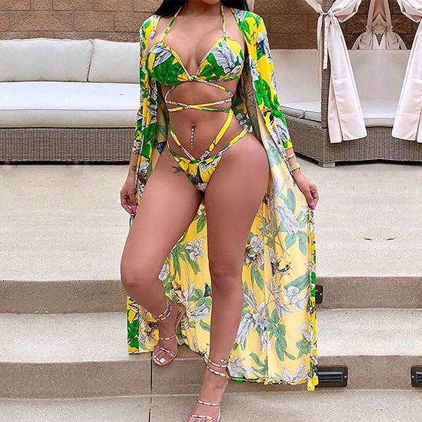 

8519 printing split three-piece set 8519 swimsuit digital digital printing split swimsuit three-piece set, White;black