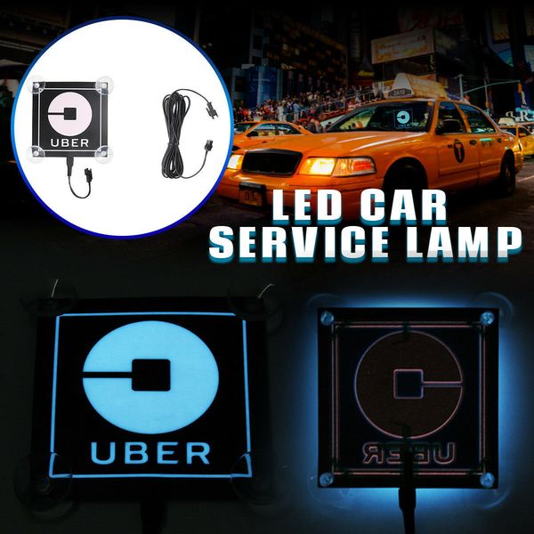 

blue led logo for light car sticker sign taxi decal bright glowing driver new
